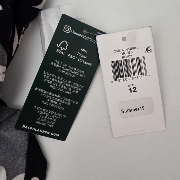 Ralph Lauren Black and White Belted Sleeveless Maxi Sundress Size 12 - Picture 9 of 13